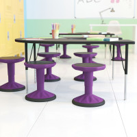 Flash Furniture AY-9001S-PR-GG Carter Adjustable Height Kids Flexible Active Stool for Classroom and Home with Non-Skid Bottom in Purple, 14